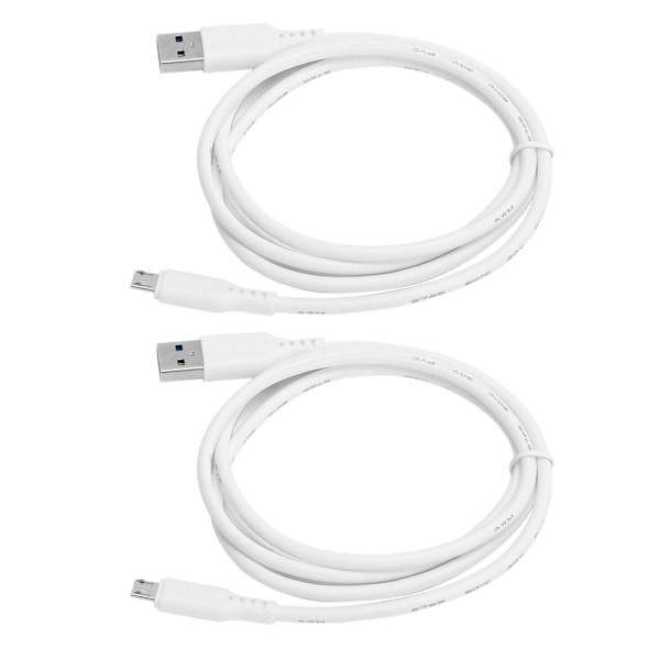 2 stk 1M ladekabel USB-overføringslinje slitesterk for Android-mobiltelefon