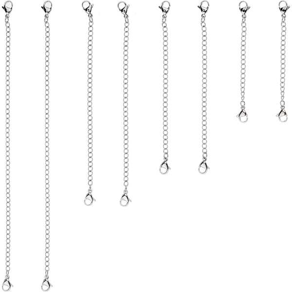8 stk. rustfrit stål halskæde forlænger armbånd forlænger forlængerkæde sæt 4 forskellige længder: 6 tommer 4 tommer 3 tommer 2 tommer