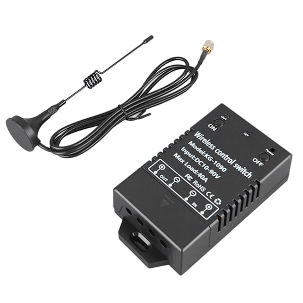 Trådløs fjernkontrollbrytersett DC12V til 90V Stabil høy effektivitet relé fjernkontrollbryter Bred bruk for pumpemotorer 1+1/KG1090+Antenne AB