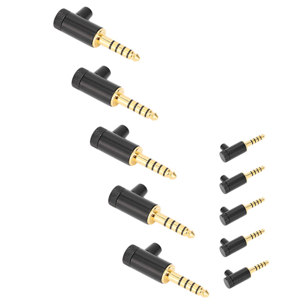5 stk. 4,4 mm Balanced Adapter 5-polet Han-stik L-vinkel Stik til Sony Hovedtelefoner Headset