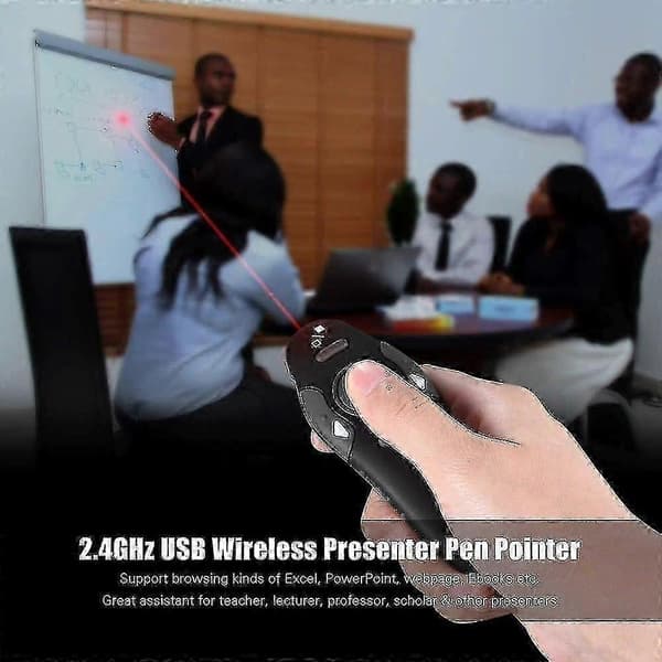 Trådlös presentatör, 2,4 GHz USB-presentationspekare med röda pekare