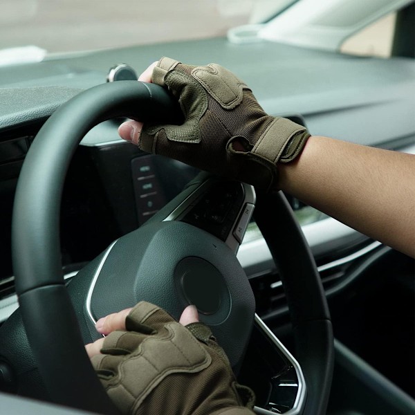Svett- och halkskyddande handskar med förstärkt handflata, ventilerande design, halvfingerhandskar för utomhusbruk, med justerbar handledsrem och förbättrat grepp, perfekt för