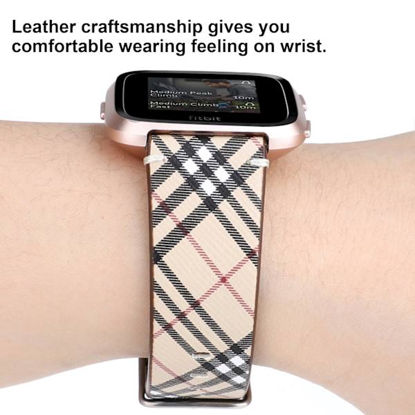Kompatibel med Fitbit Versa/Versa Lite-band, mjukt läderarmband