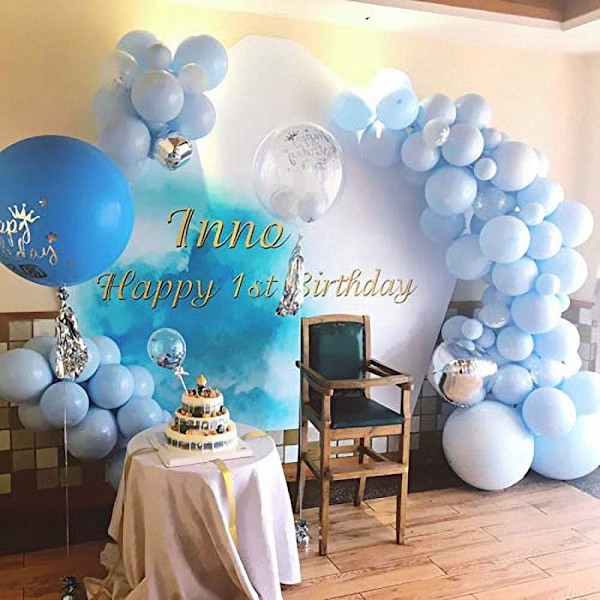 Elegant Pastellblå Dekor, 100 st 10-tums Ballonger, Naturlig Latex, Perfekt För Födelsedagar, Bröllop, Examensfiranden, Luft- eller Heliumuppblåsbar