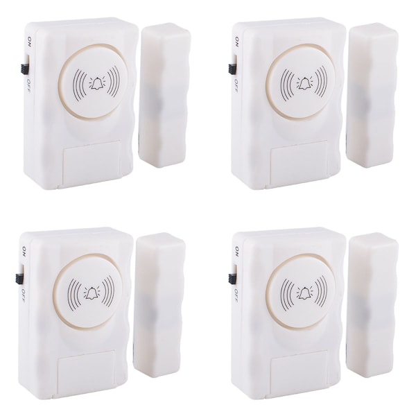 Trådlöst Ringklockalarm, Personligt Säkerhetssystem för Hemförsvar, Magnetisk Sensor för Omfattande Skydd, Enkel Installation (Vit)