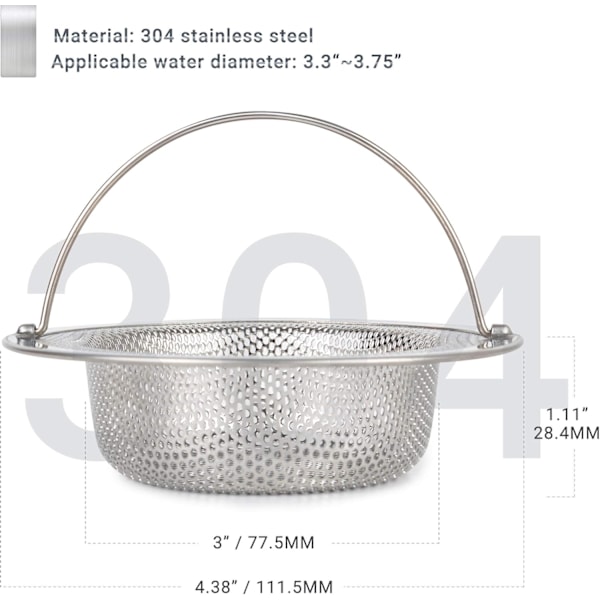 Mångsidiga diskbänksilar, hållbar konstruktion i rostfritt stål, anti-igensättningsdesign främjar smidig dränering, enkel underhåll med
