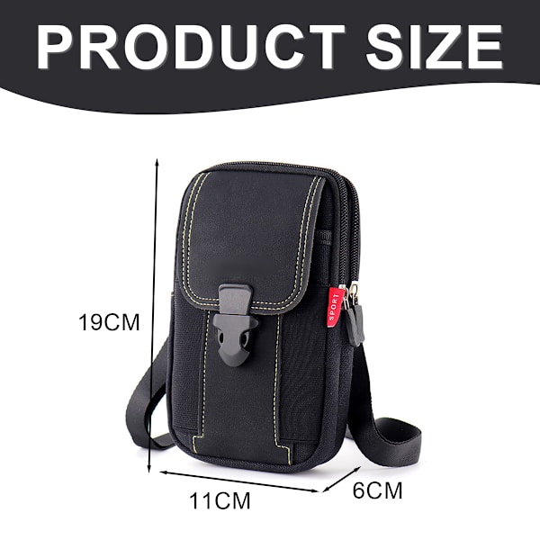 kangaspuhelimen laukku vyöllä pystysuora puhelimen suojus miesten crossbody-laukku