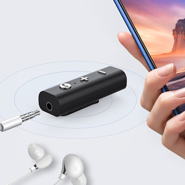 3,5 mm AUX Bluetooth trådløs lydhøyttalermottaker hodesett adapter mottaker bilsett