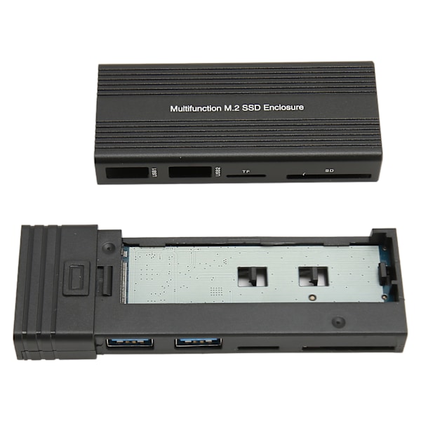M.2 SSD-hölje Multifunktion USB3.2 Gen2 PCI Solid State Drive-hölje för NVMe SATA för Windows för Linux för OS X
