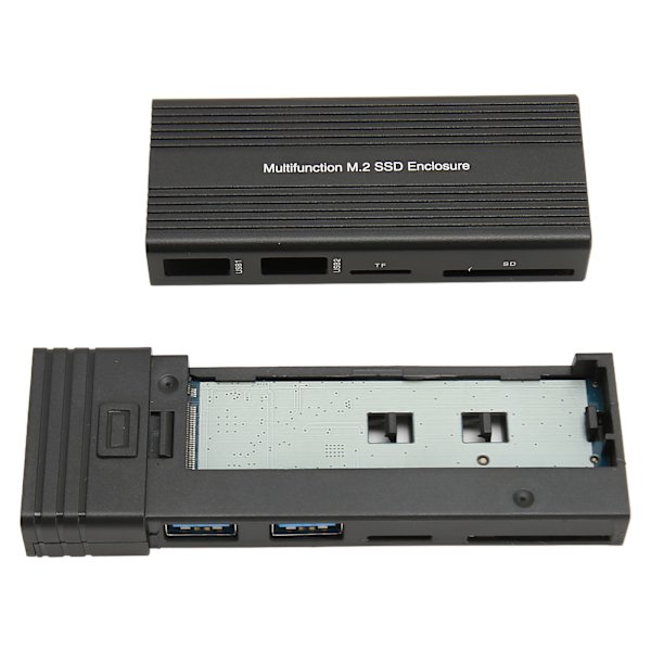 M.2 SSD-kabinet Multifunktion USB3.2 Gen2 PCI Solid State Drive-kabinet til NVMe SATA til Windows til Linux til OS X