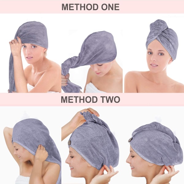 Mikrofiber Håndklæde Wrap Sæt - Anti Frizz