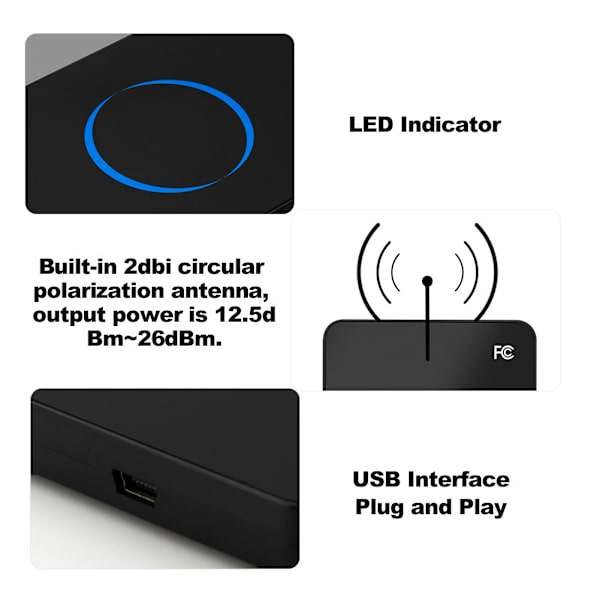 915Mhz RF UHFRFID Smart Kontaktløs LæserSkriver Smart USB Interface Identifikationskortlæser