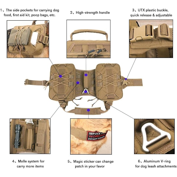 Himal Outdoors Hundryggsäck, Multifunktionell Hundväska med Gott om Förvaringsutrymme för Stora Hundar, Material som Andas för Längre Utflykter