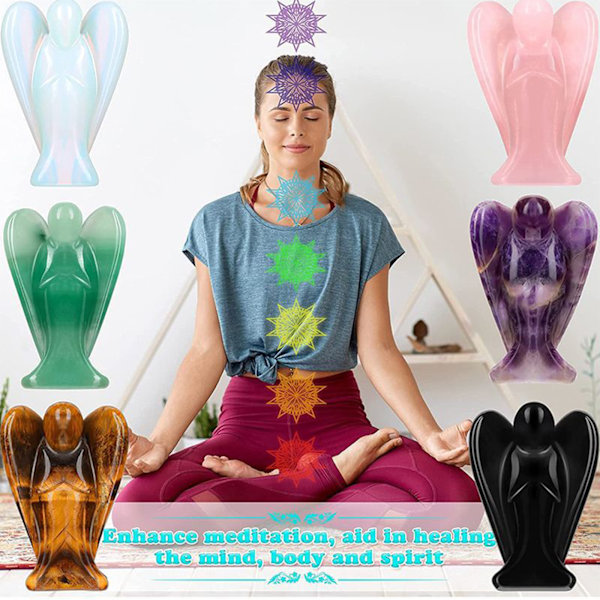 Gudomlig Följeslagare, Handskuren Skyddsängel Med Andlig Helande Energi, Kristallhelande Stenfigur Symboliserar Inre Styrka, Unik Opalit
