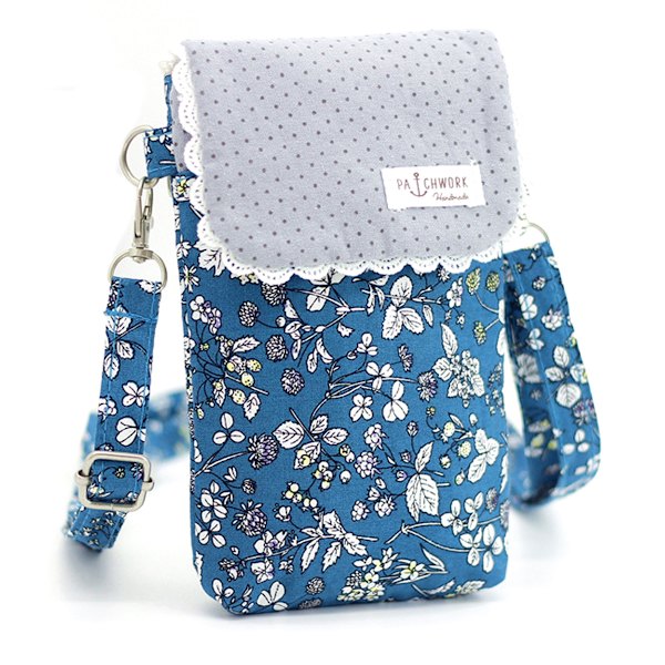 Puuvillainen söpö crossbody-laukku matkapuhelinlompakko lehtien kuvio pieni vaihtorahapussit naisille tytöille