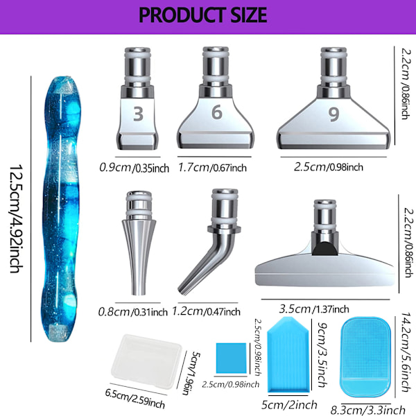 Diamantmaling Penner Kits, Rustfrie Stål Bor Penner Tips