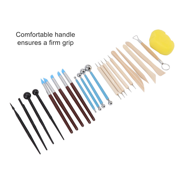 Master's Choice 24 Delars Lerskulpteringsset, Keramikverktygsset för Dina Konstnärliga Strävanden, Multifunktionella Verktyg för Alla Hantverksbehov, Ergonomisk