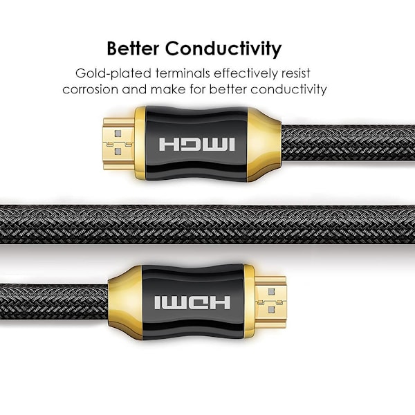 2M HDMI-kaapeli 8K- 4K ammattikäyttöön 2.1 3D Full HD nopea Ethernetin kautta 48Gb/s, Audio ja video Dynamic HDR
