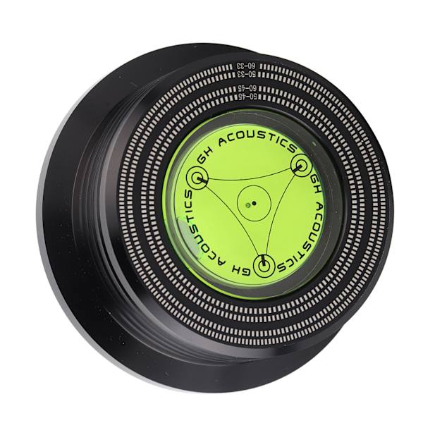 50/ 60Hz Boblevands Hastighedsdetektering Pladespiller LP Vinyl Plade Stabilisator Klemme Sort