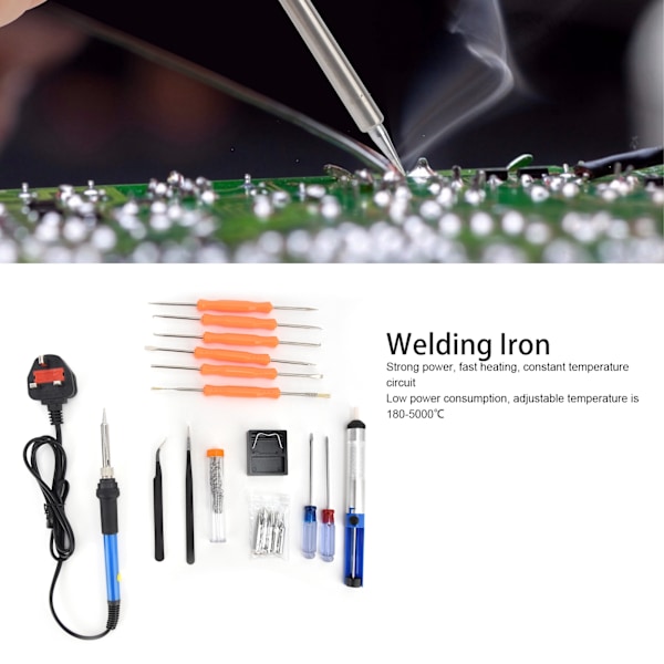 Multifunktionell Elektrisk Lödkolvsats, Portabel Lödutrustning för DIY-reparationer, Justerbar Temperatur Träbränningssats (180-500°C), 60W