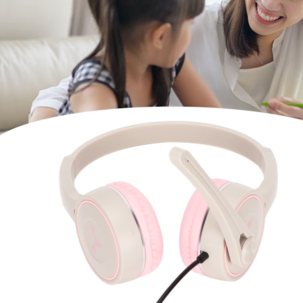 Barnhörlurar Stereo Vikbara Andningsbara On Ear USB Kabelanslutna Barnheadset för Flygresor