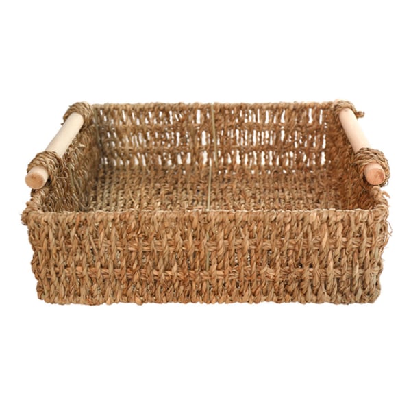 1 pcs wicker baskets,desktop basket,willow rectangular basket,woven basket woven seagrass baskets(Brown)29*29*9cm