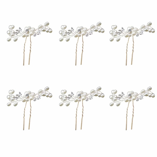 Elegant Håraccessoar för Bröllopstillfällen, Silver Brud Bröllop Hårnålar Pärl Brudhåraccessoarer, Dekorativa för Frisyrer, Blommigt Bröllopshår