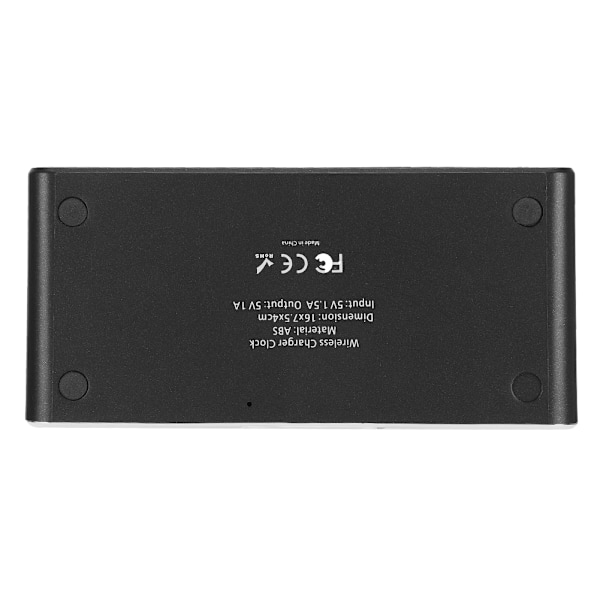 Multifunktionel trådløs oplader USB digital LED bordalarm ur termometer til xiaomi sølv