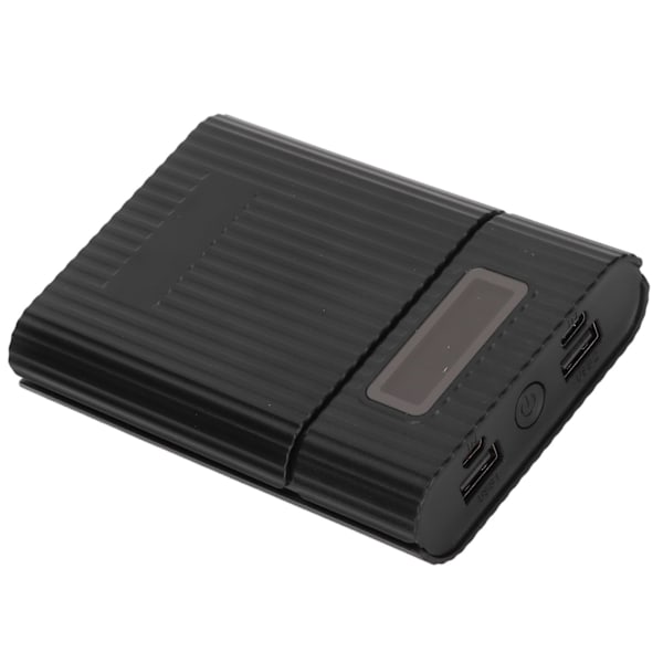 M09B 4x18650 Batterilagringsbox Micro Typ C Ingångsport Bärbar DIY Power Bank KitSvart