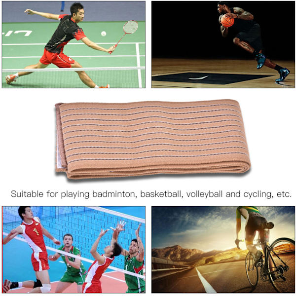 2 st justerbara stöd gym rem skyddande handledsskydd knäskydd sport bondage (Beige)