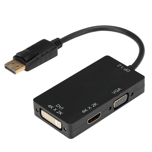3-in-1-sovitin Displayport HDMI/VGA/DVI-liitäntään Monitoiminen High Definition -muunninjohto