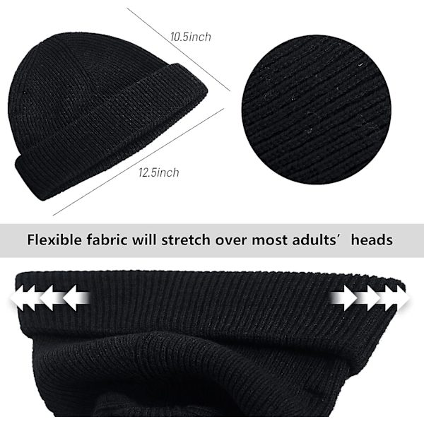 Strikhue Hat 100% Merinould Unisex Varme Vinterhuer Bløde,