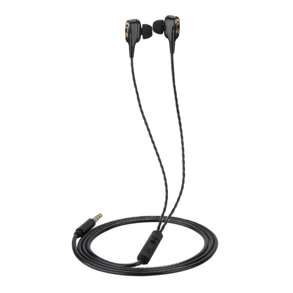 3.5mm Wired Earphones Stereo Headphones Comfortable Wearing In ear Gaming Earbuds(Black)