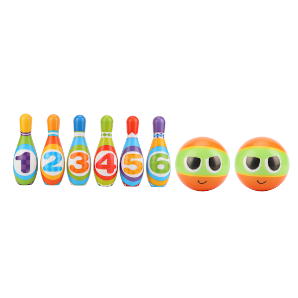 Barn Bowling Leksaker Set Mjuk Färgglad PU Bomull Pedagogiskt Spel Småbarn Bowling Pin Boll Leksak för Inomhus