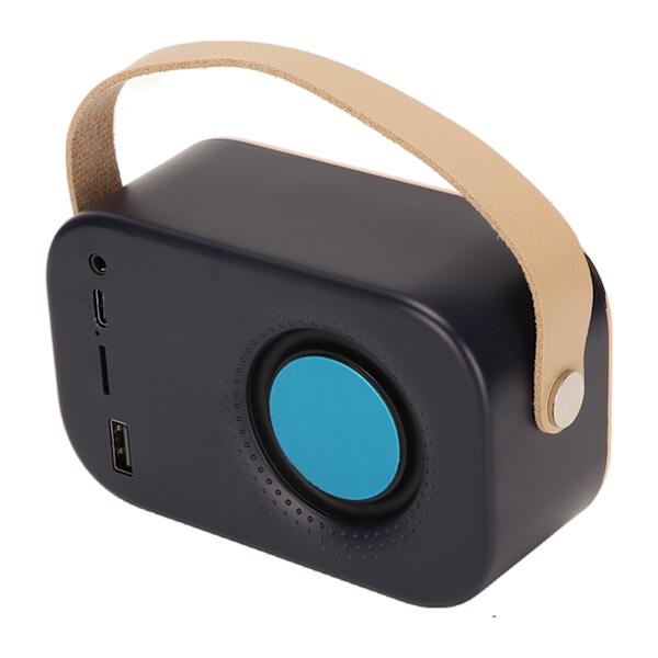 Bluetooth-högtalare Stereo HiFi Ljud USB-laddning Retro Bärbar Trådlös Högtalare för Hemma Resor Svart