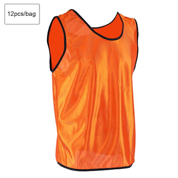 12 stk. Trøjer Ærmeløse Voksne Fodbold Basketball Træning Hold Veste Gruppering Orange