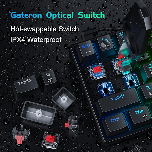 Bluetooth/2.4G/USB 60% Mekaniskt SpelTangentbord RGB Hotswappable PBT Keycaps Trådlöst/Trådbundet Tangentbord för Windows PC Gamer