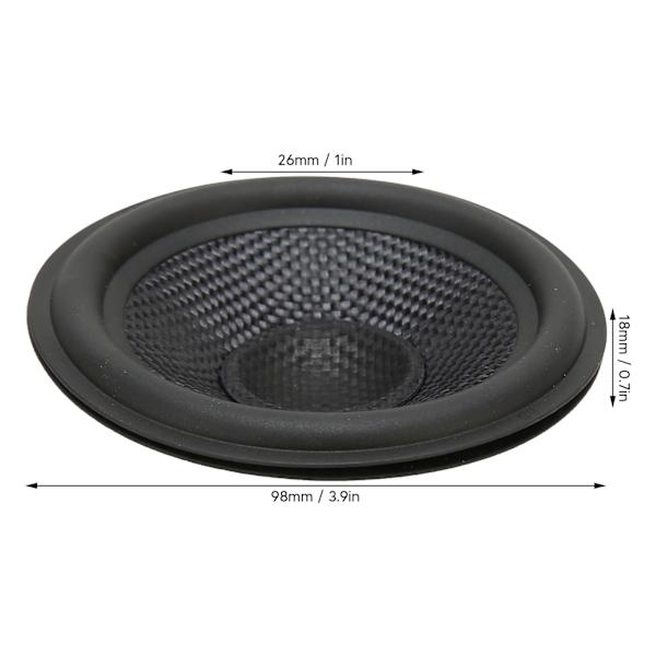 Pappershögtalarkon Drum Paper 1 tum innerdiameter Gummi Surround Subwoofer Koner Drum Paper för 4 tum högtalare
