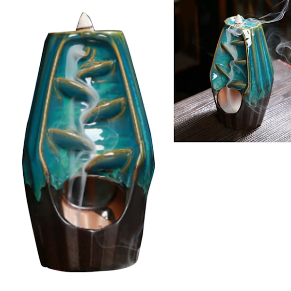 Hantverksmässig Rökelsebrännare med Återflöde, Elegant Keramisk Skulptur för Meditationsutrymmen, Handgjord med Precision för Luftrening och Enkelt Underhåll