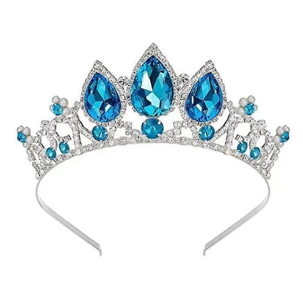 Blå Kristalltiara för Speciella Tillfällen, Strasskrona med Utsökt Hantverk, Robust Konstruktion, Safirblå Strass-tiara För