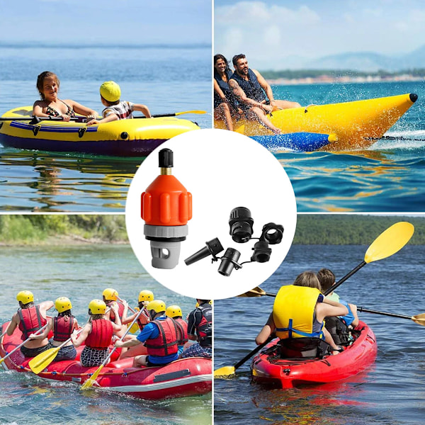 Premium Kajaktillbehör för Uppblåsbar Båt, Stand Up Paddle Board Pumpadapter Snabb Uppblåsning och Tömning Universal Standard Schrader Luftventil