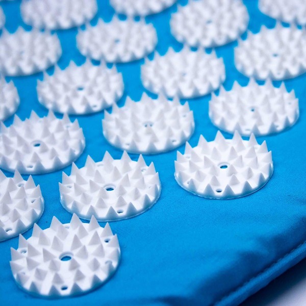 Akupressurmatta med Memory Foam, Portabel Högkvalitativ Tyg för Förbättrad Kroppscirkulation och Hemmabaserad Självläkning, Himmelsblå