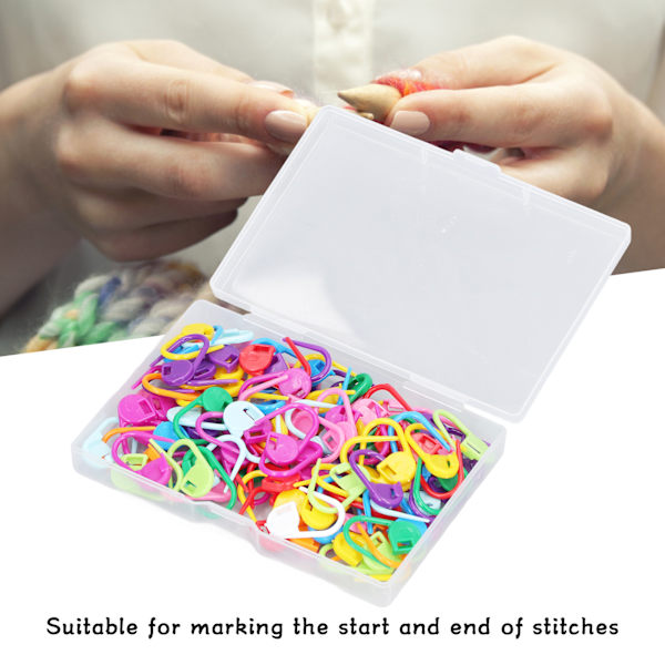 Stygnmarkörset för kreativa projekt, virkade låsbara markörer i klara blandade färger, designade för enkel fastsättning och säker stygnmarkering,
