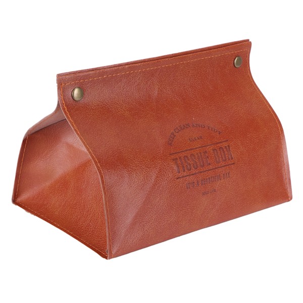 PU Läder Originalitet Servettlåda Skrivbord Servett Organizer för Sovrum Vardagsrum Orange