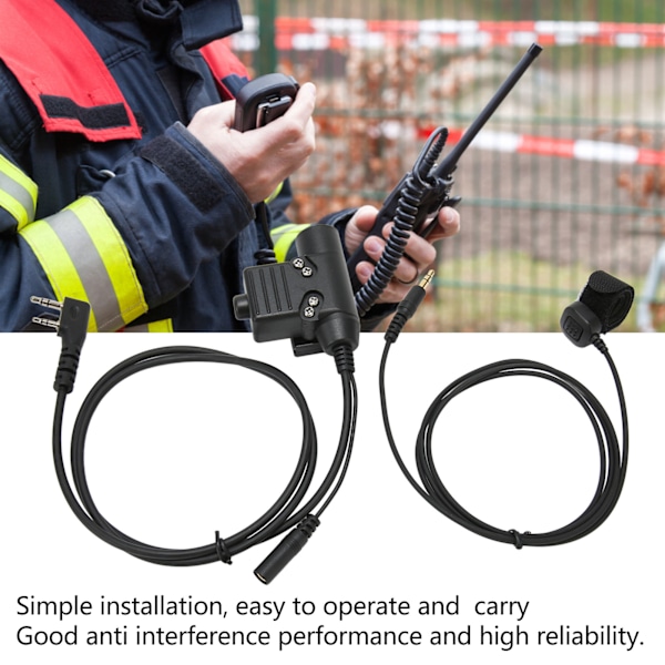 U94 PTT-adapter Push-to-Talk-knapp Walkie Talkie Militär Headset-kontakt Ersättning för BAOFENG UV‑5R