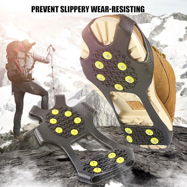 Isklo Spikes Crampons AntiSlip 10 Stål Pigger Gå Traksjon Snøgrep Klamper (M (3638) )