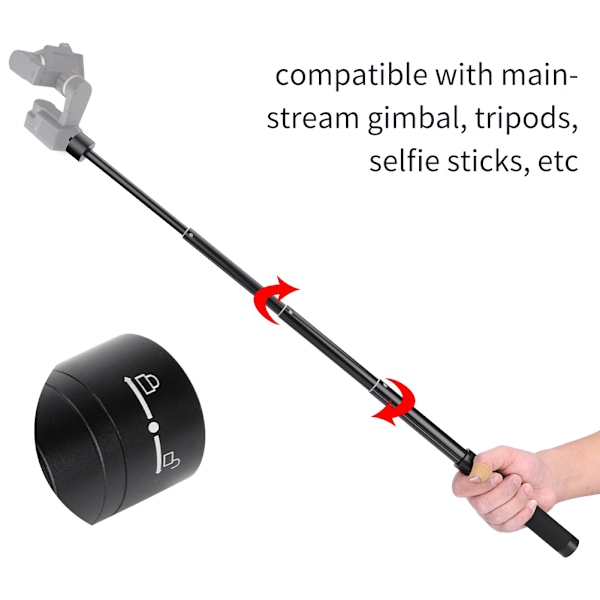 Förlängningsstång i aluminiumlegering för gimbal-selfiestick, 1/4'' skruvförlängare för DJI Zhiyun