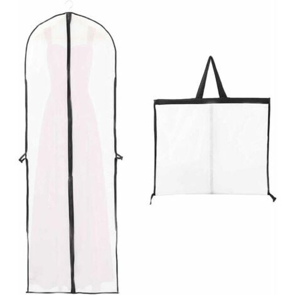 Bröllopsklänningsöverdrag 60x180cm Långt plaggöverdrag för brud och brudtärna Klänning Anti-damm Vattentät Mal Fukt Vikbar och bärbar Bilateral