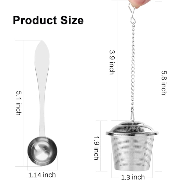 Te-infusionsset för löste, Avancerad Ultra-Mesh-teknologi med förlängd kedjekrok, Återanvändbar & mångsidig för olika bryggmetoder