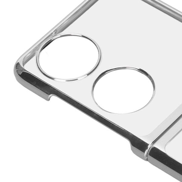 Taitettava matkapuhelimen suojakotelo, sähköpinnoitettu PC-puhelimen kansi Huawei P50 Pocket -matkapuhelimeen, hopea